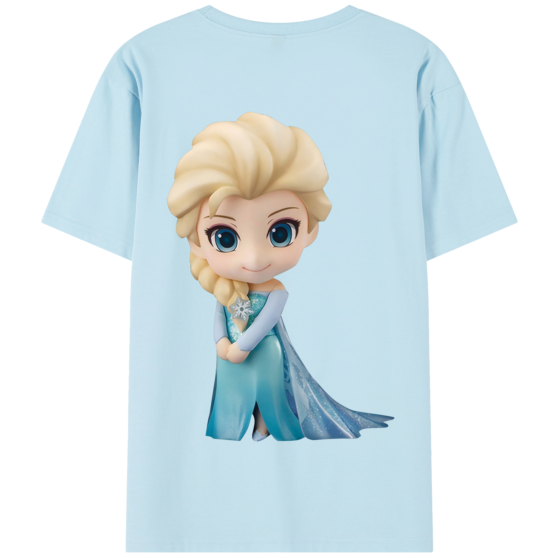 （画像用） アナと雪の女王 アンナ エルサ Frozen Anna Elsa 綿100％半袖Tシャツ（背面プリント）